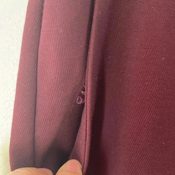 [US6]Icone Women Burgundy Rayon Blend Dress  Pant Split-hem straight-leg pant - Picture 6 of 11